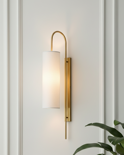 Cylindra White Shade Wall Light