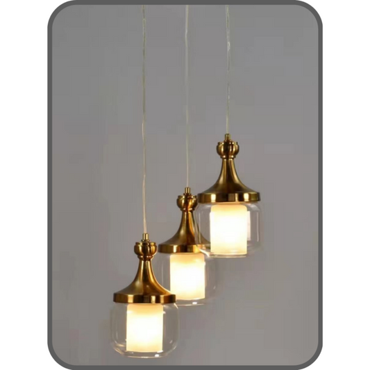 Glass Hanging Lights 3 Pair Bulb Holders