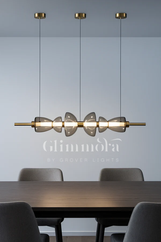 Separating Shadows (Smokey, 1100mm, Gold) Chandelier