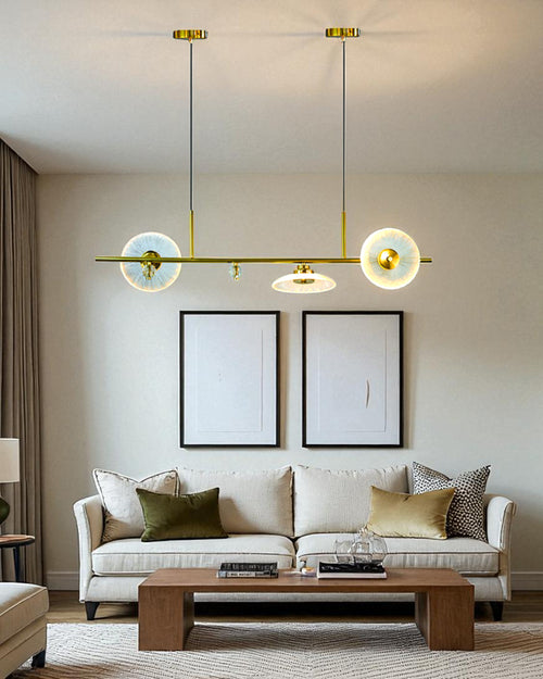 Asymmetric Ripple Glass Linear Chandelier