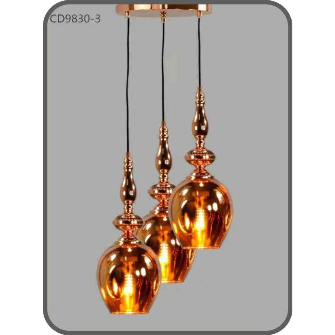 Glass Hanging Lights 3 Pair Bulb Holders