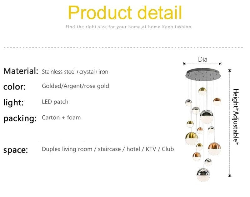 Elara’s Tricolor Sphere Chandelier