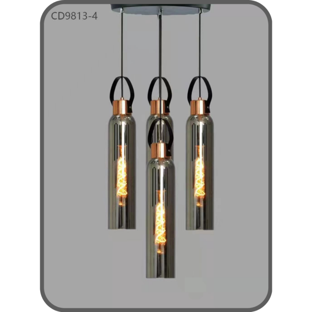 Glass Hanging Lights 4 Pair Bulb Holders