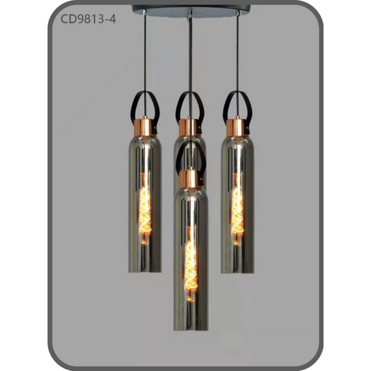 Glass Hanging Lights 4 Pair Bulb Holders