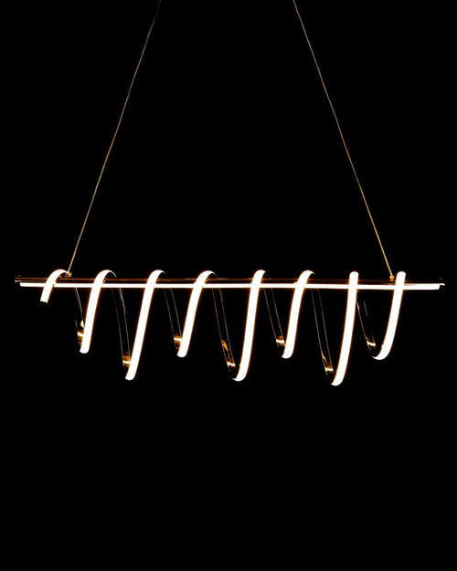 Spiral Ribbon Linear LED Chandelier