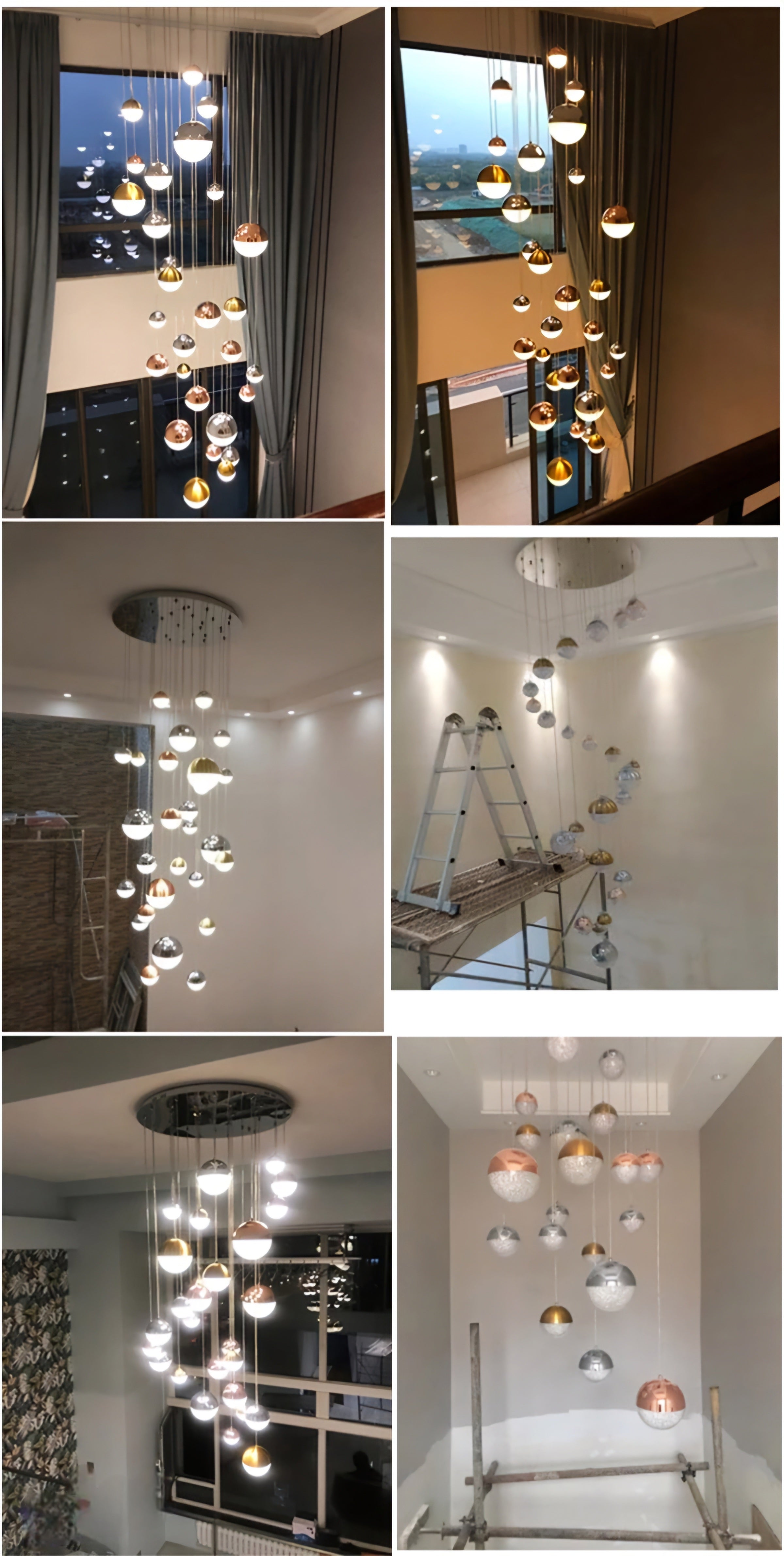 Elara’s Tricolor Sphere Chandelier