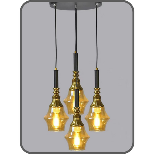 Glass Hanging Lights 4 Pair Bulb Holders