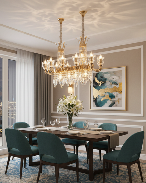 Imperial Twin Crystal Chandelier - 10 Bulb