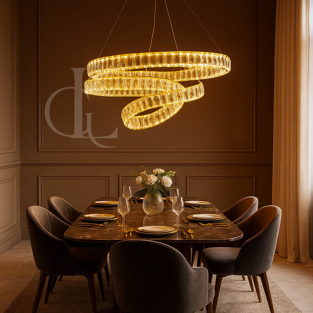 Echo of Lights (Gold, Crystal, LED) Chandelier