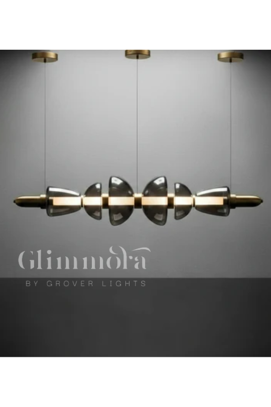 Separating Shadows (Smokey, 1100mm, Gold) Chandelier