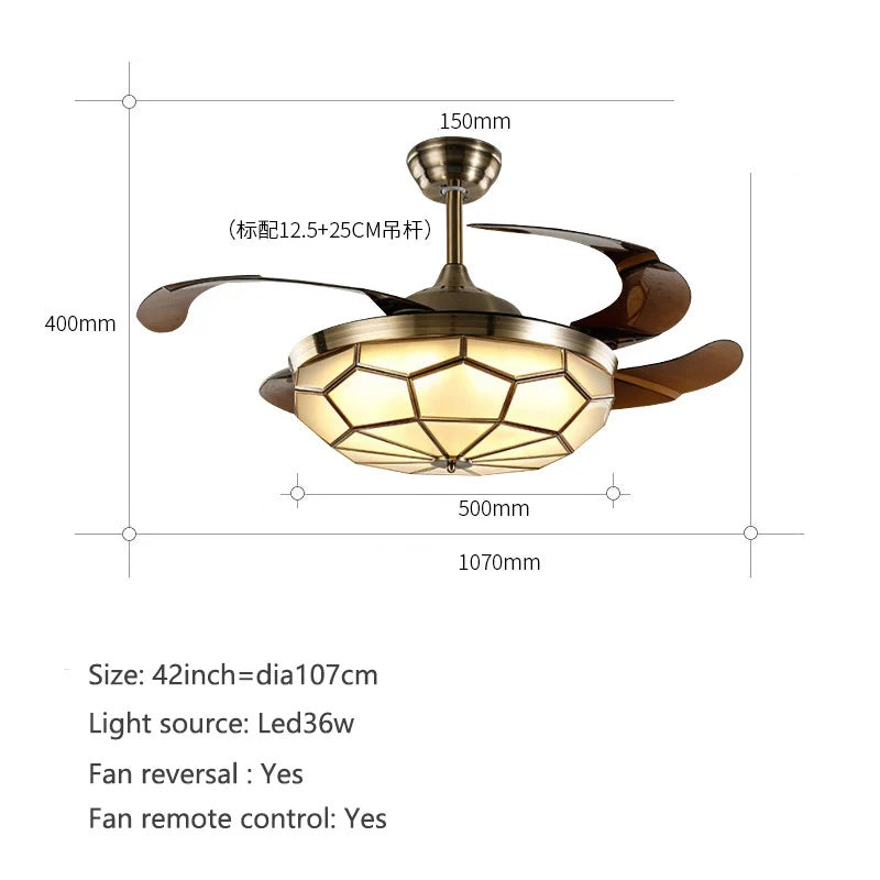 Brass Mirage (Brass Body, 42 Inches) Ceiling Fan with Remote Control