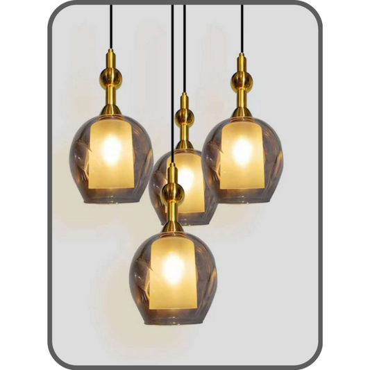 Glass Hanging Lights 4 Pair Bulb Holders