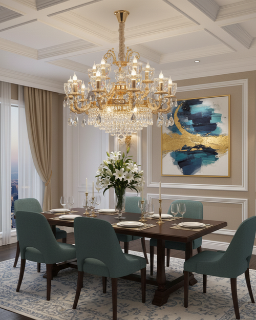 Majestic Glow Crystal Chandelier - 15 Bulb