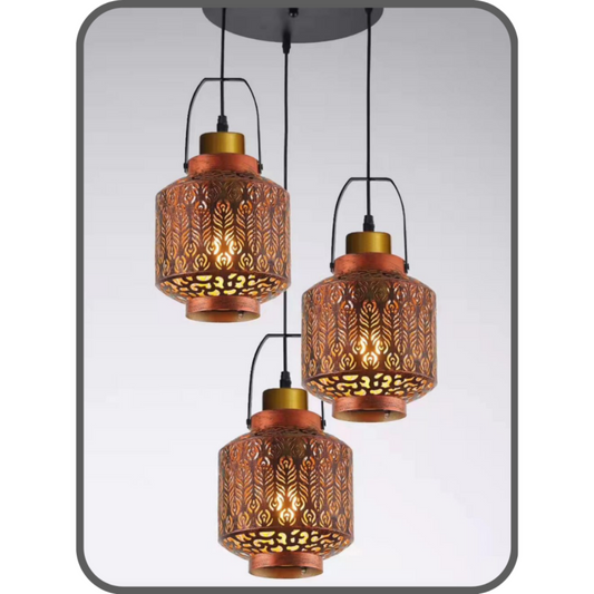 Hanging Pendant Lights 3 Pair Bulb Holders