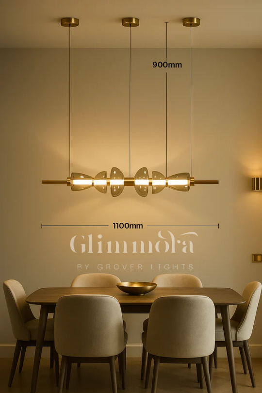 Separating Shadows (Smokey, 1100mm, Gold) Chandelier