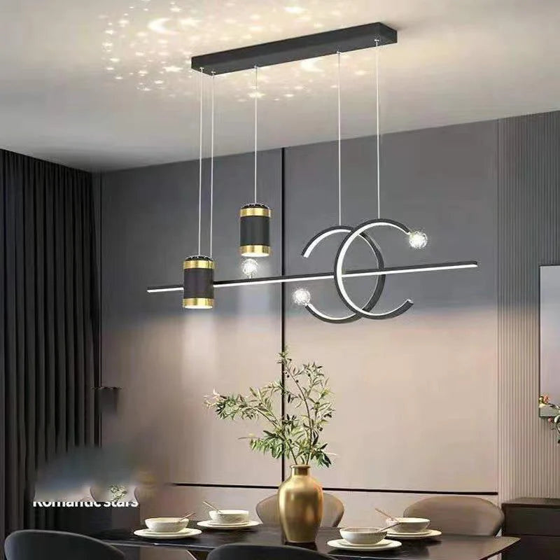 Led Gold Black Body Linear Led Chandelier