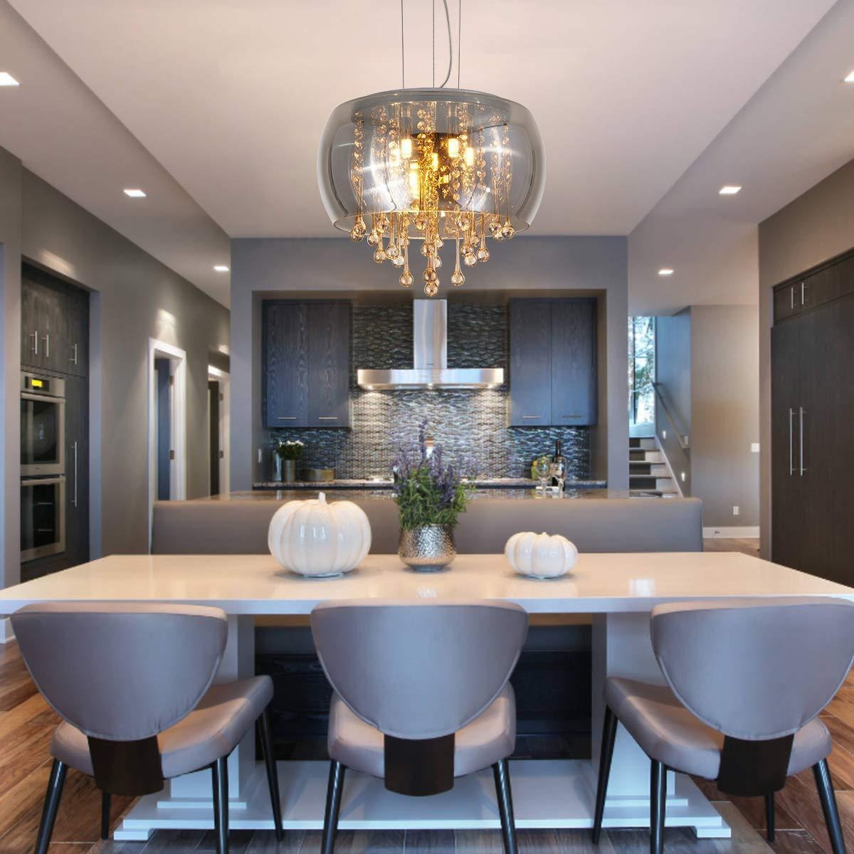 Effortless Charm Crystal Smokey Glass Chandelier