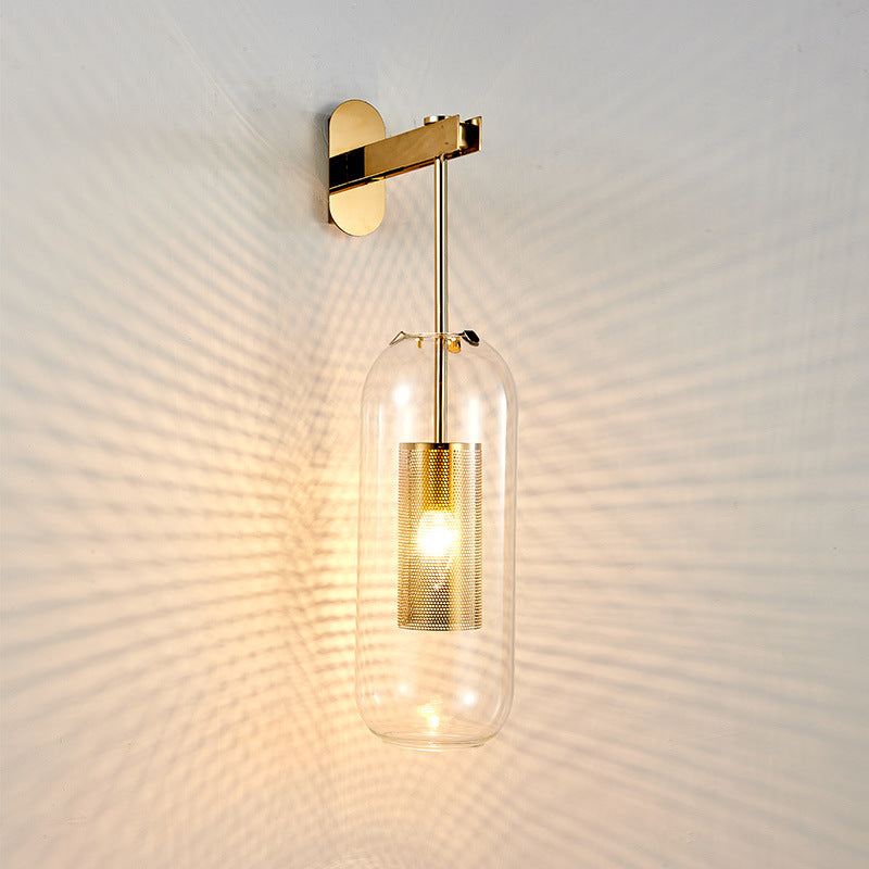 Forever Bright: Extended Gold Glass Wall Light