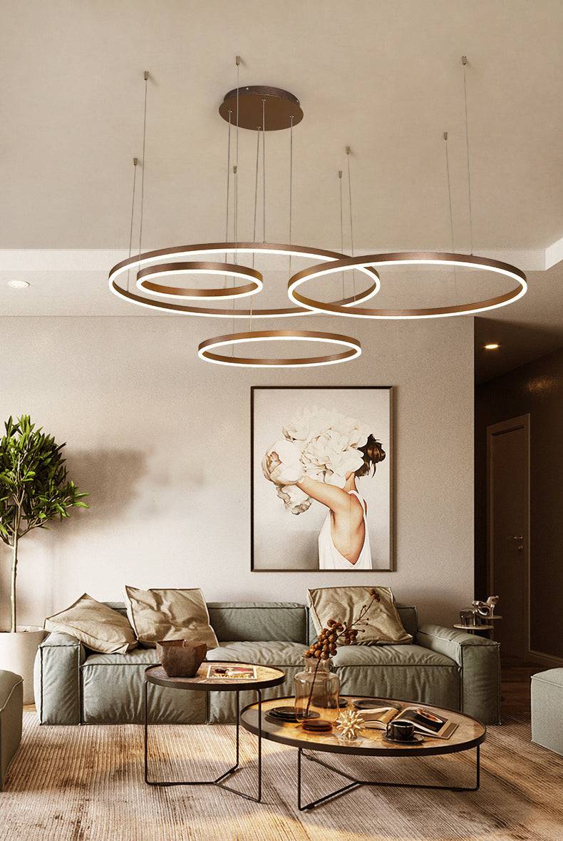 Cafe Brown Crown LED Chandelier