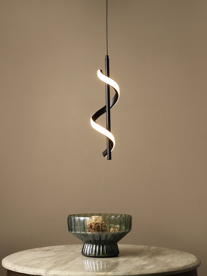 Mystic Spiral (Black) Led Pendant Light