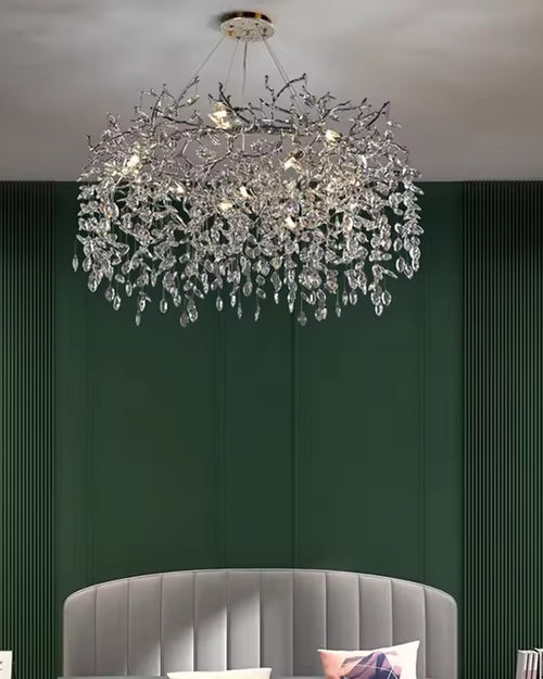 Crystal Branch Chandelier - Crome