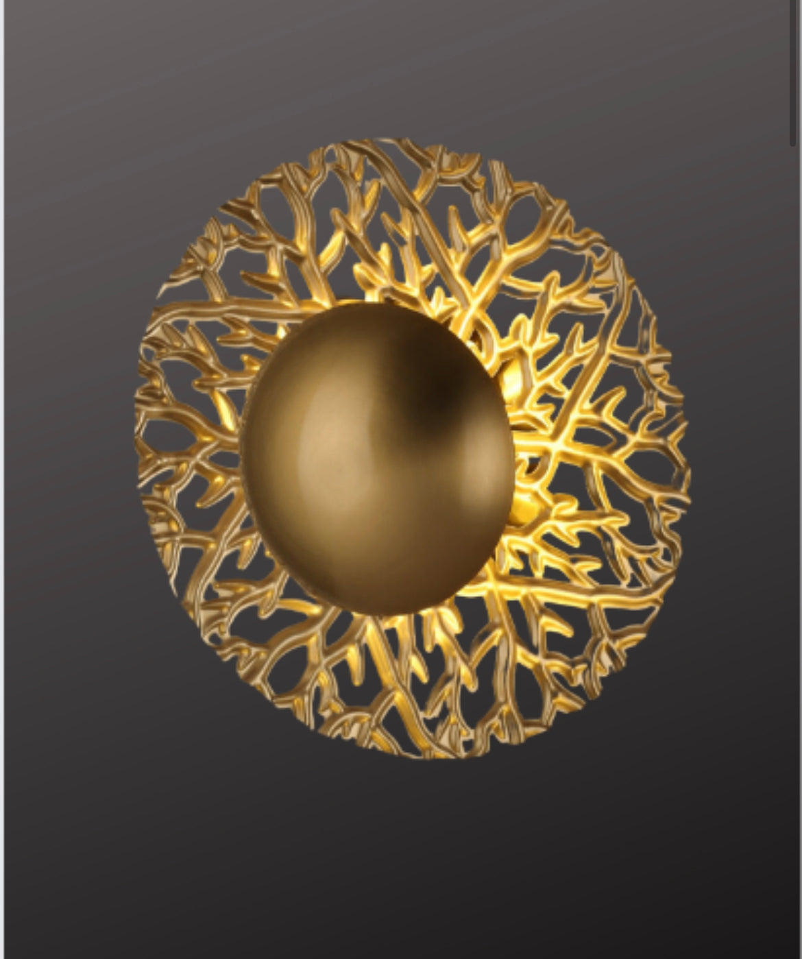 Modern Gold Finish Wall Art LED Light