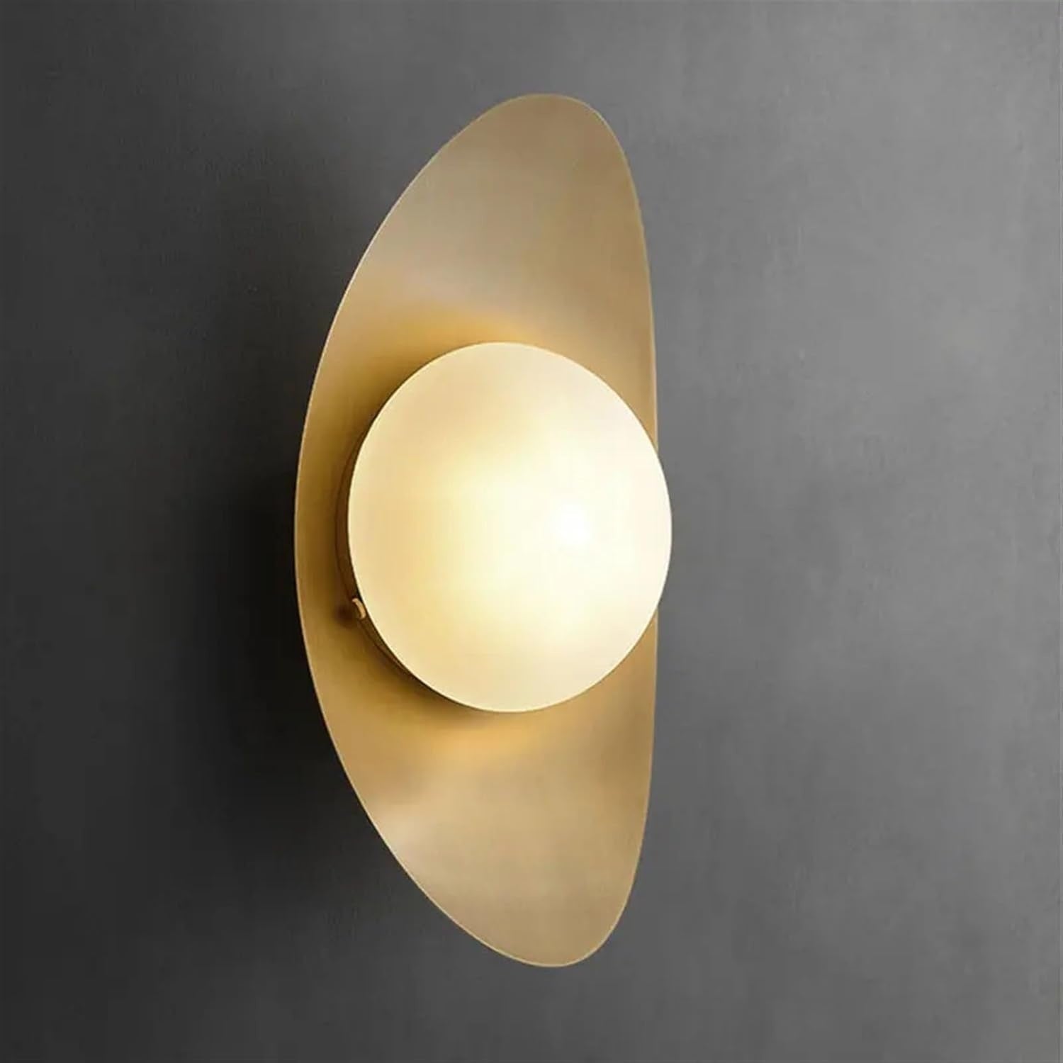 Crescent Moon Full Copper LED Wall Lamp
