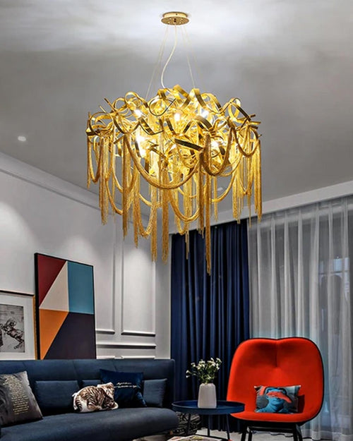 Gold Ribbon Modern Chandelier