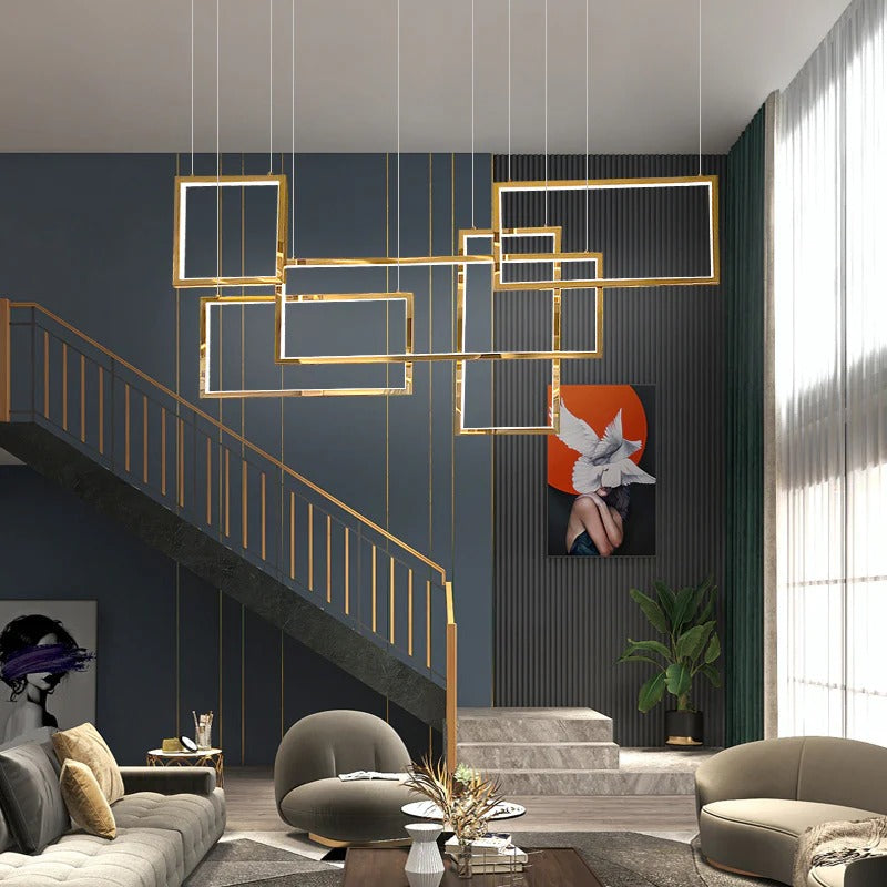 Stainless Steel Rose Gold Led Chandelier