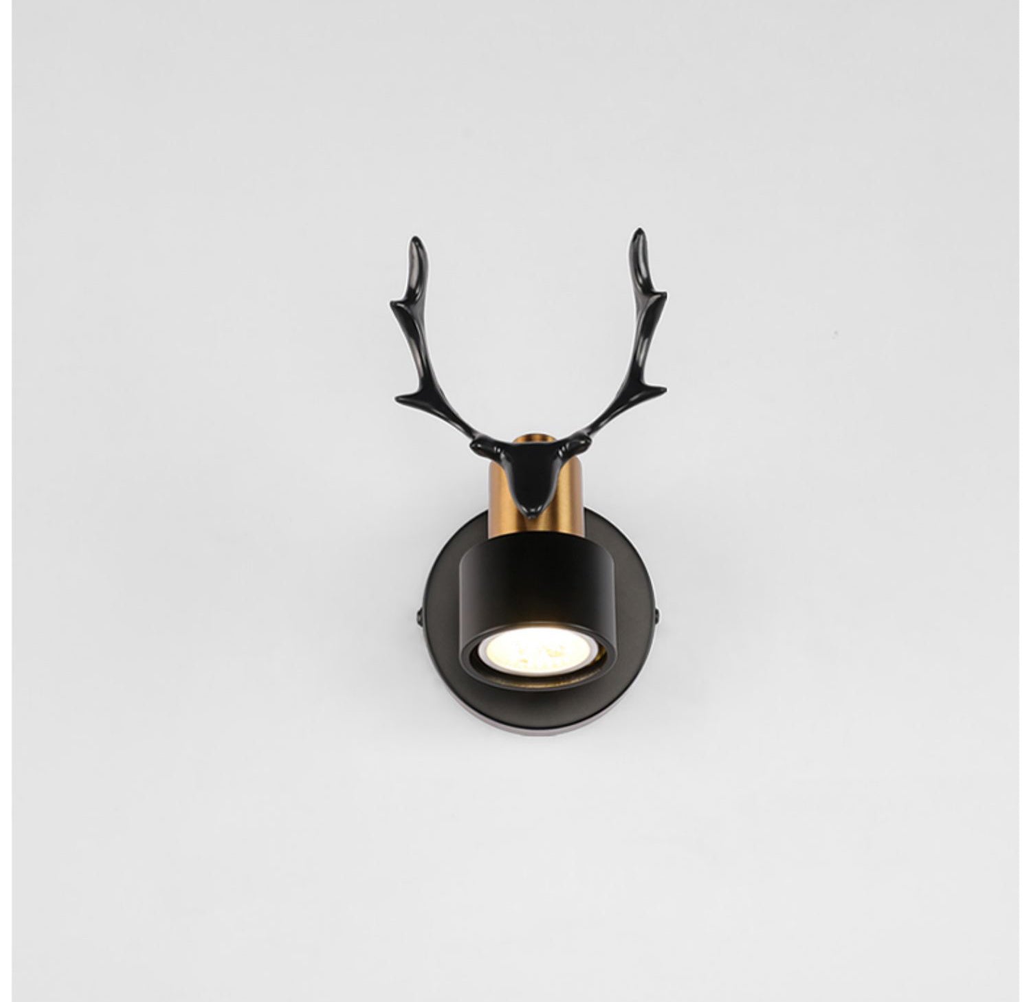 Black Metal Stag LED Wall Light