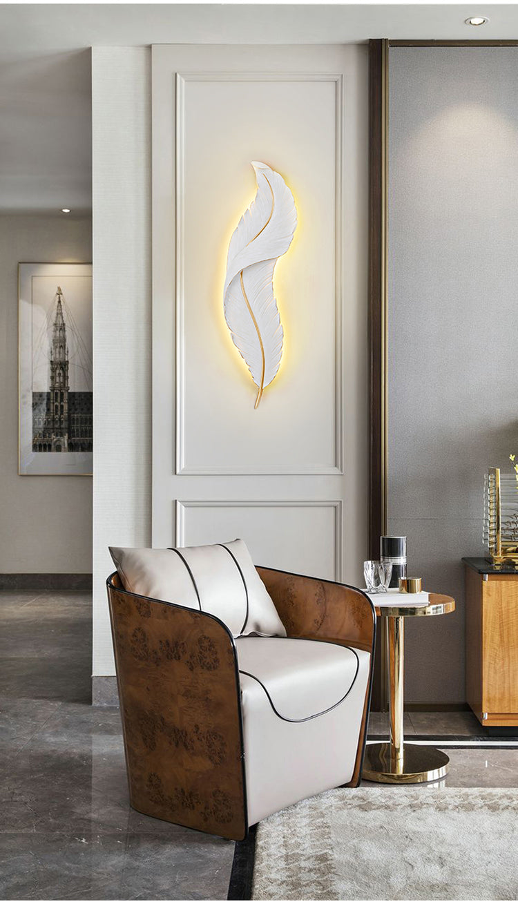"Gather for a Feather: Feathered Glow Wall Light"