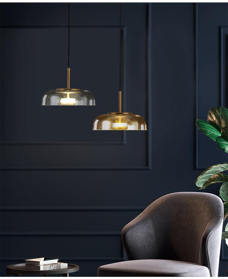 Led Glass Champagne Gold Pendant Lamp