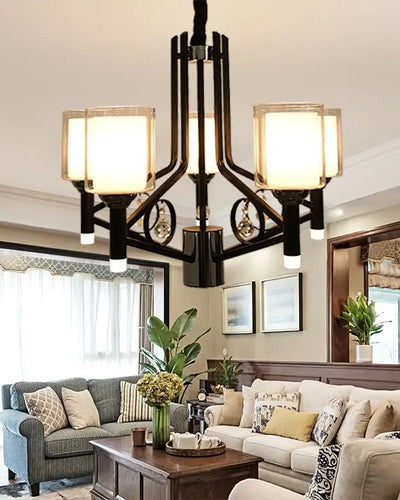 Frosted Glass Shade Chandelier
