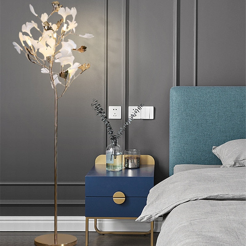 Smokey Glass Tree Floor Lamp