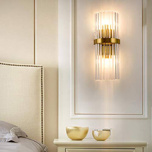 Golden Aura: Crystal Glow Wall Light