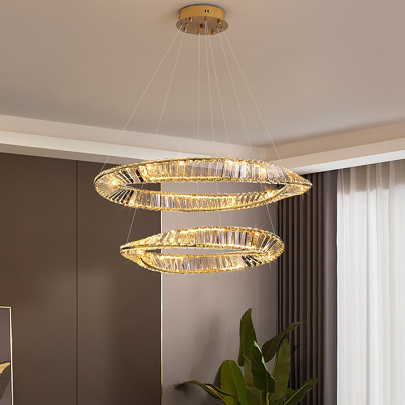 Shimmer Works (Round) Modern Style Crystal Ring Chandelier