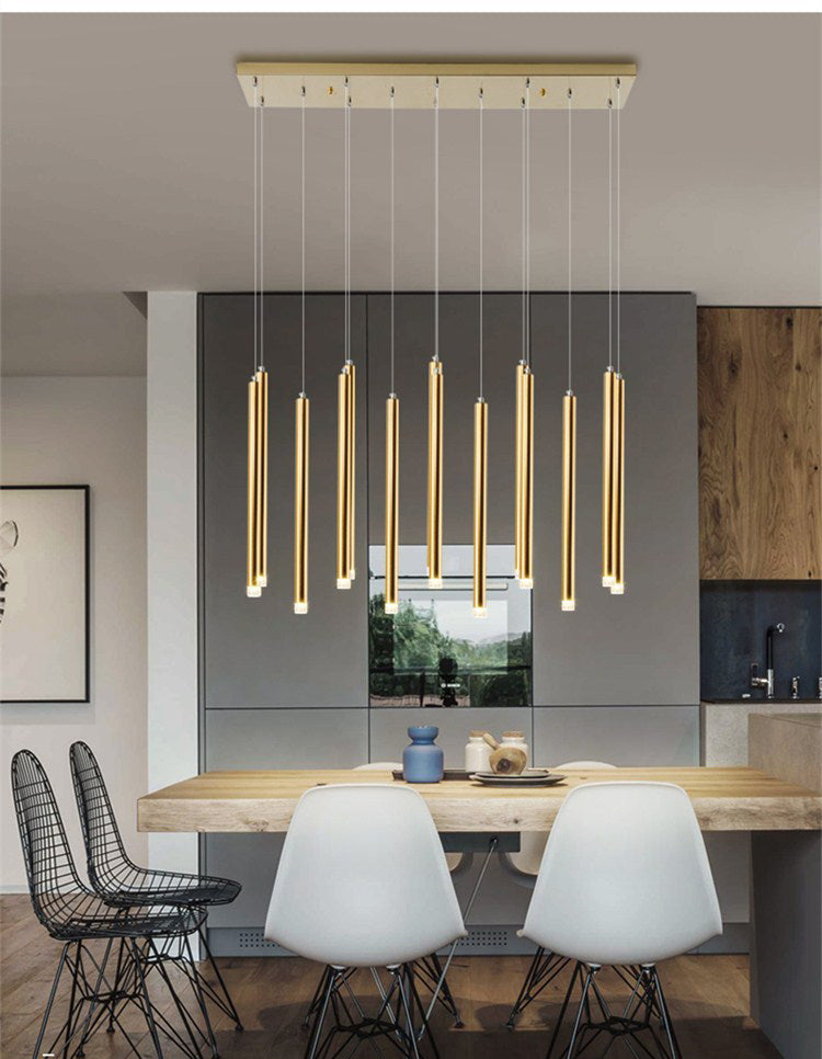 Clean Lines: Brass Glow Light Chandelier