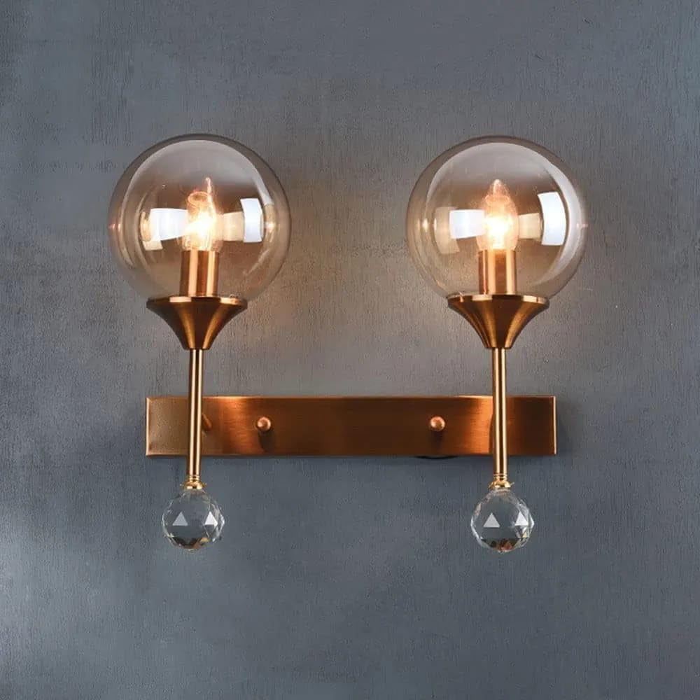 Retro Gold Glass Ball Light Wall Lamp