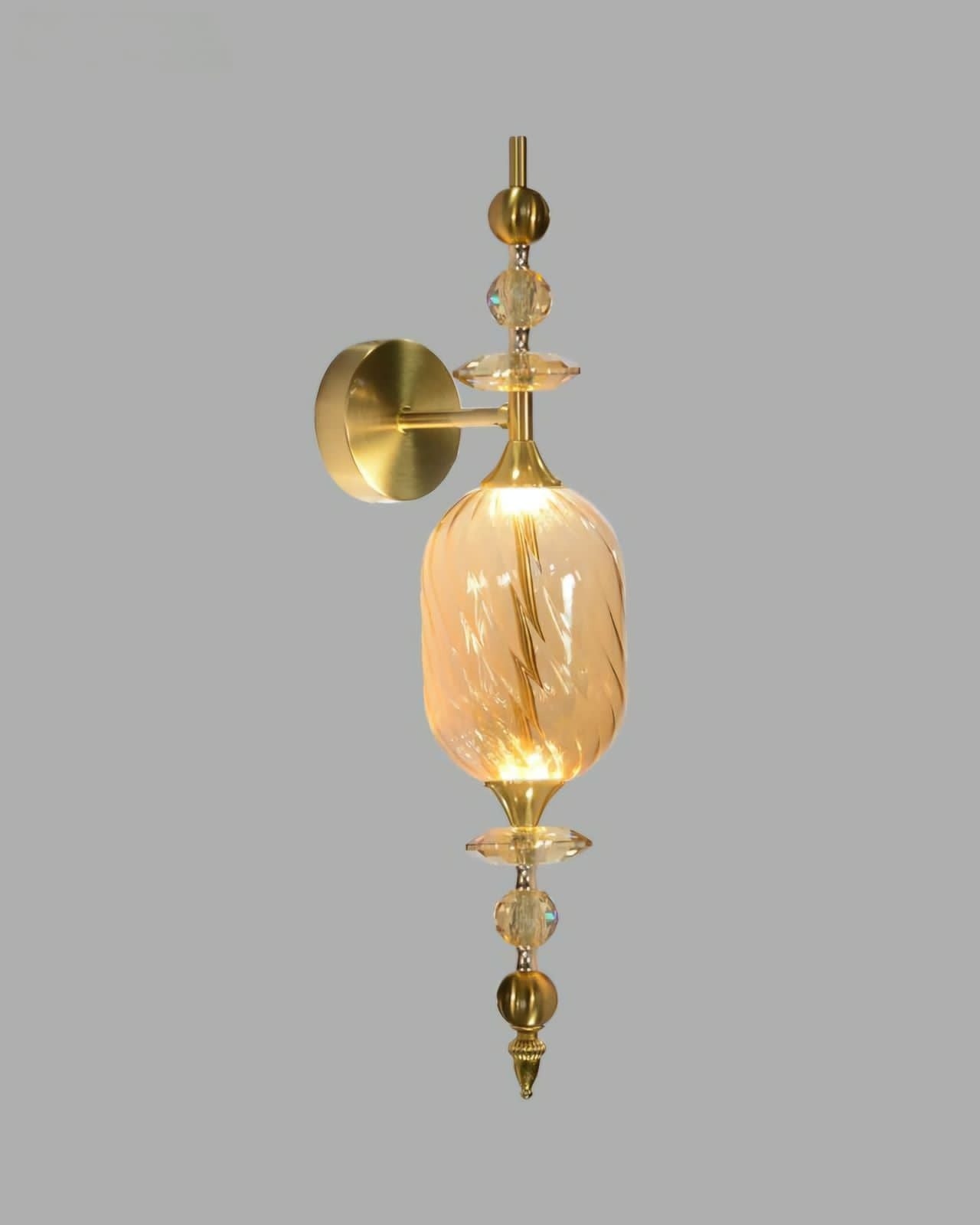 Modern Crystal Glass Amber/Smoke Wall Light