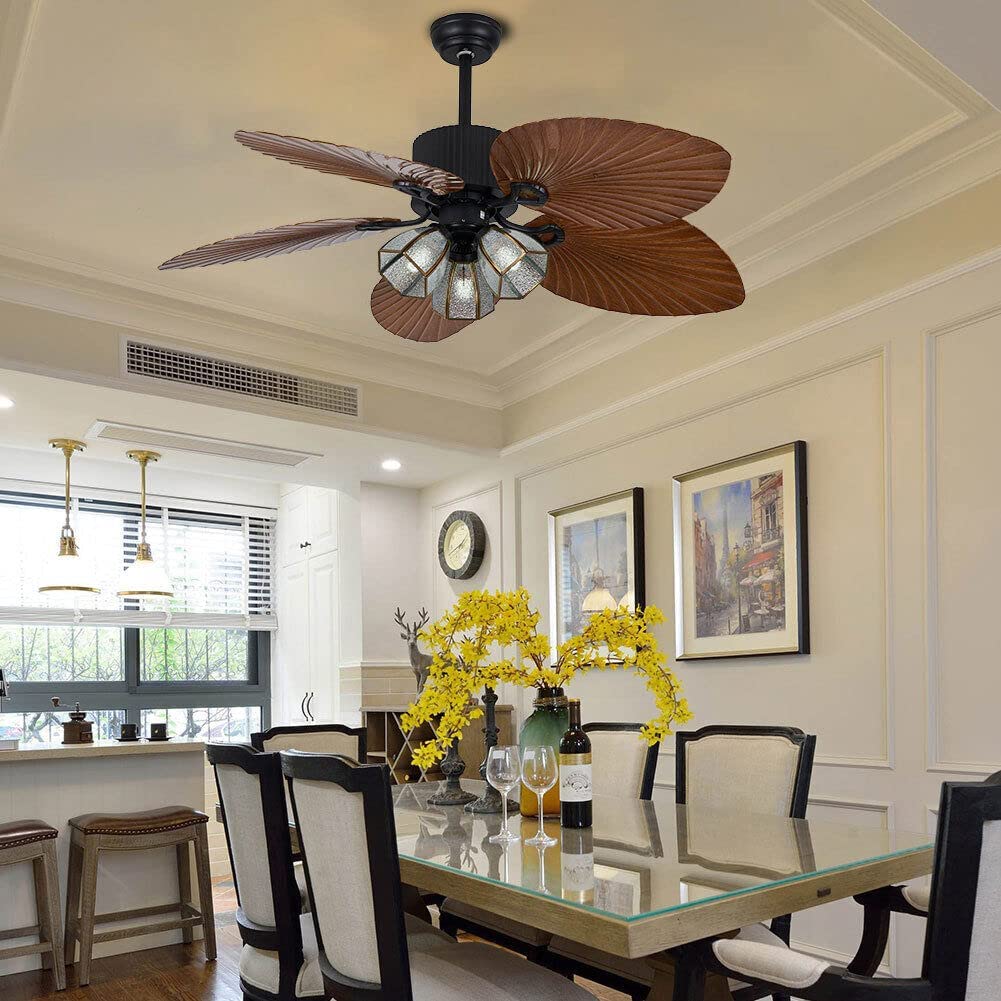 Modern Celling Leaf Fan With Light