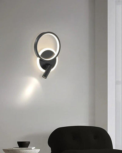Round LED Spot Wall LIght - Black