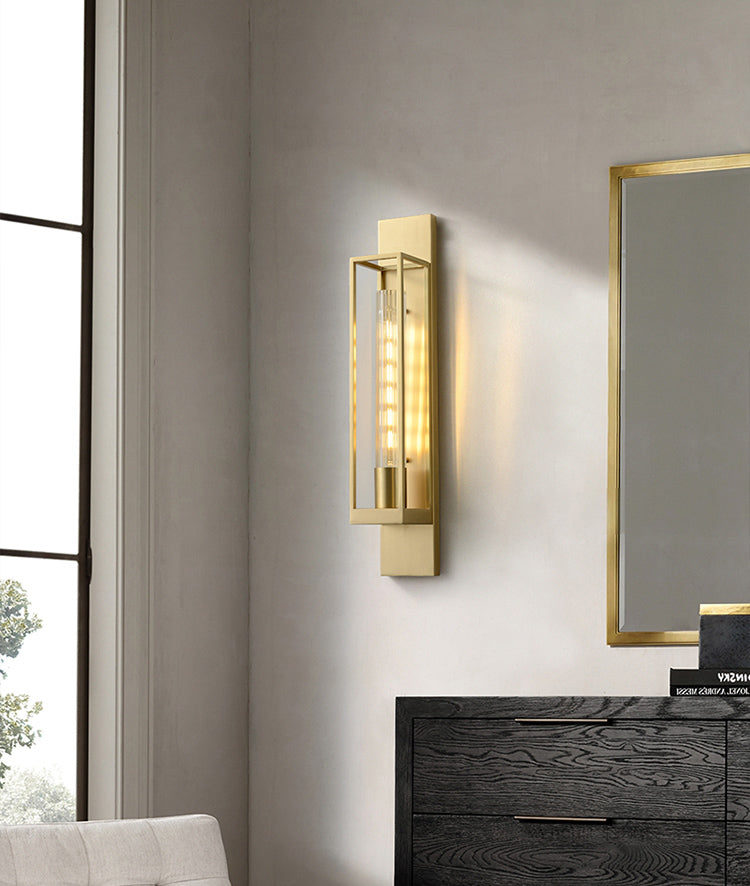 Transparent Long Glass Wall Light