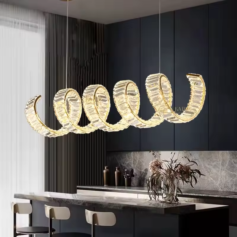 Modern Luxury Single Ring Crystal Chandelier