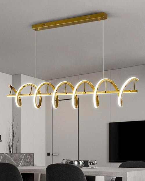 Glossy Gold LED Pendant Chandelier