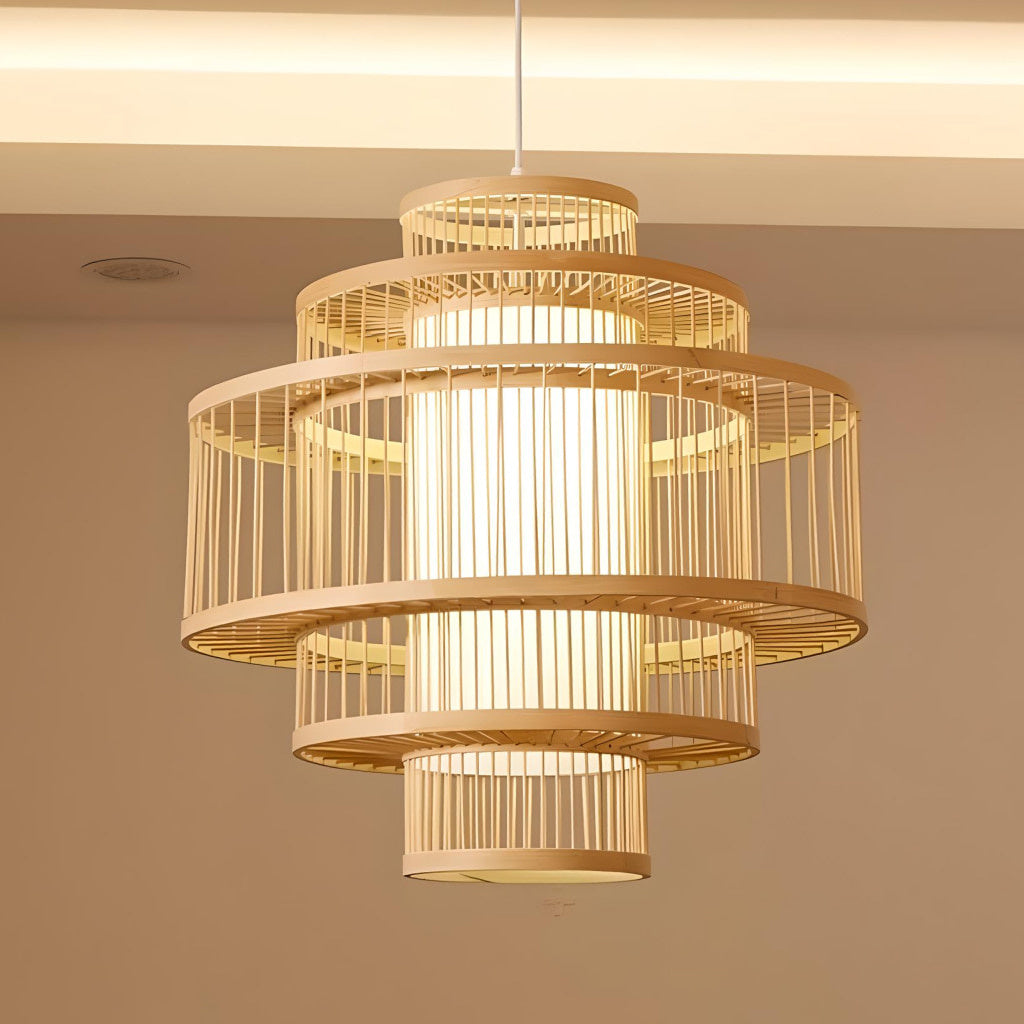 Bamboo and Rattan Pendant Light