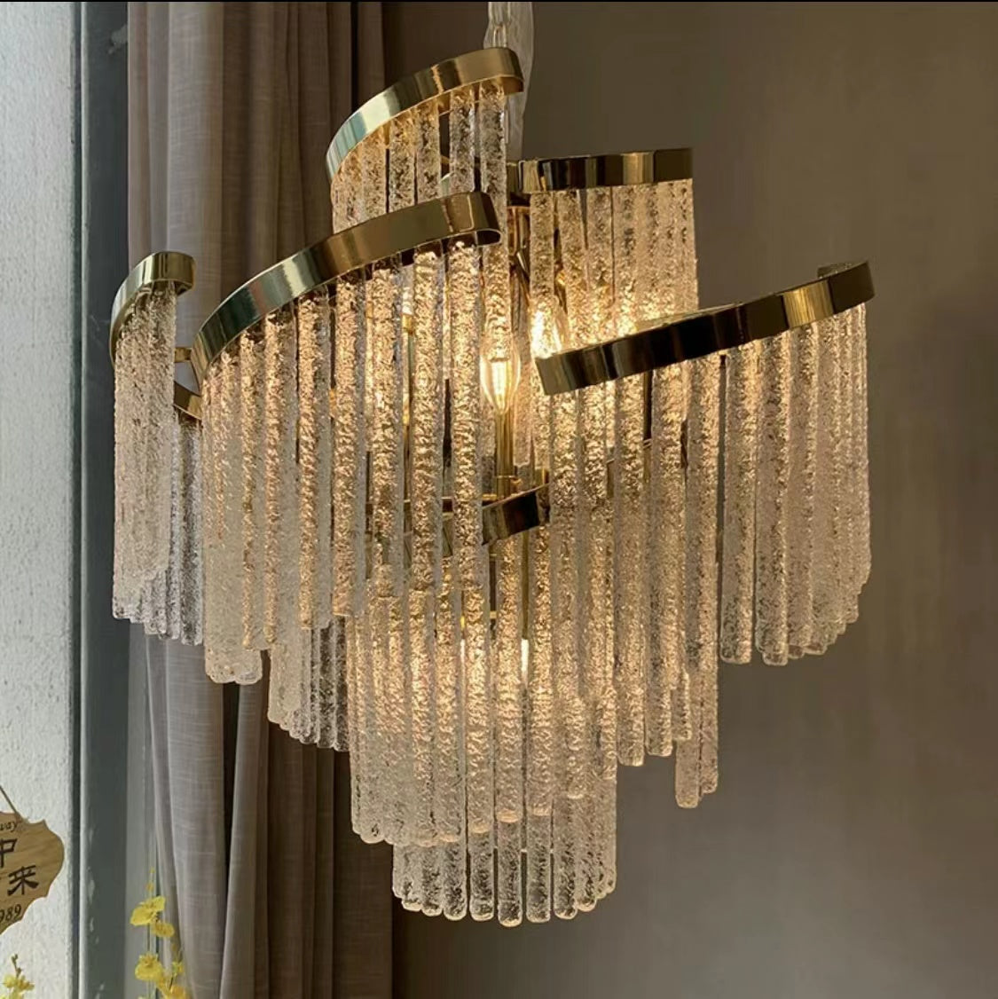 Hearts and Beams Spiral Chandelier