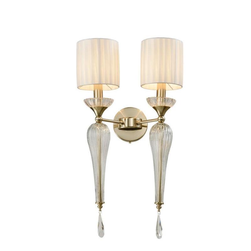 Electroplated Brushed Brass With Fabric Shade Wall Light