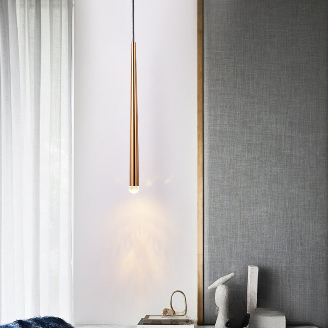 Modern Minimalist Bress Finish Cone Pendant