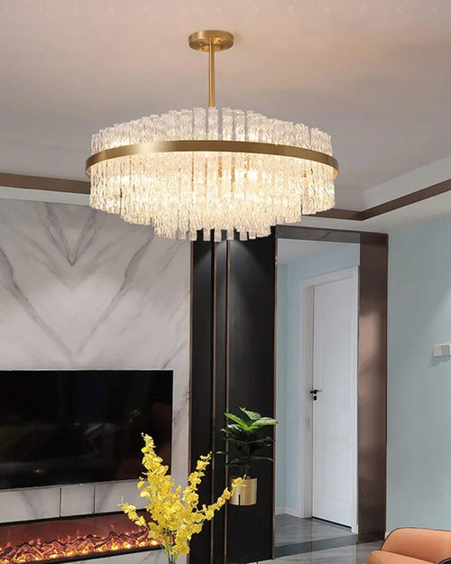 Golden Prism Grystal Chandelier