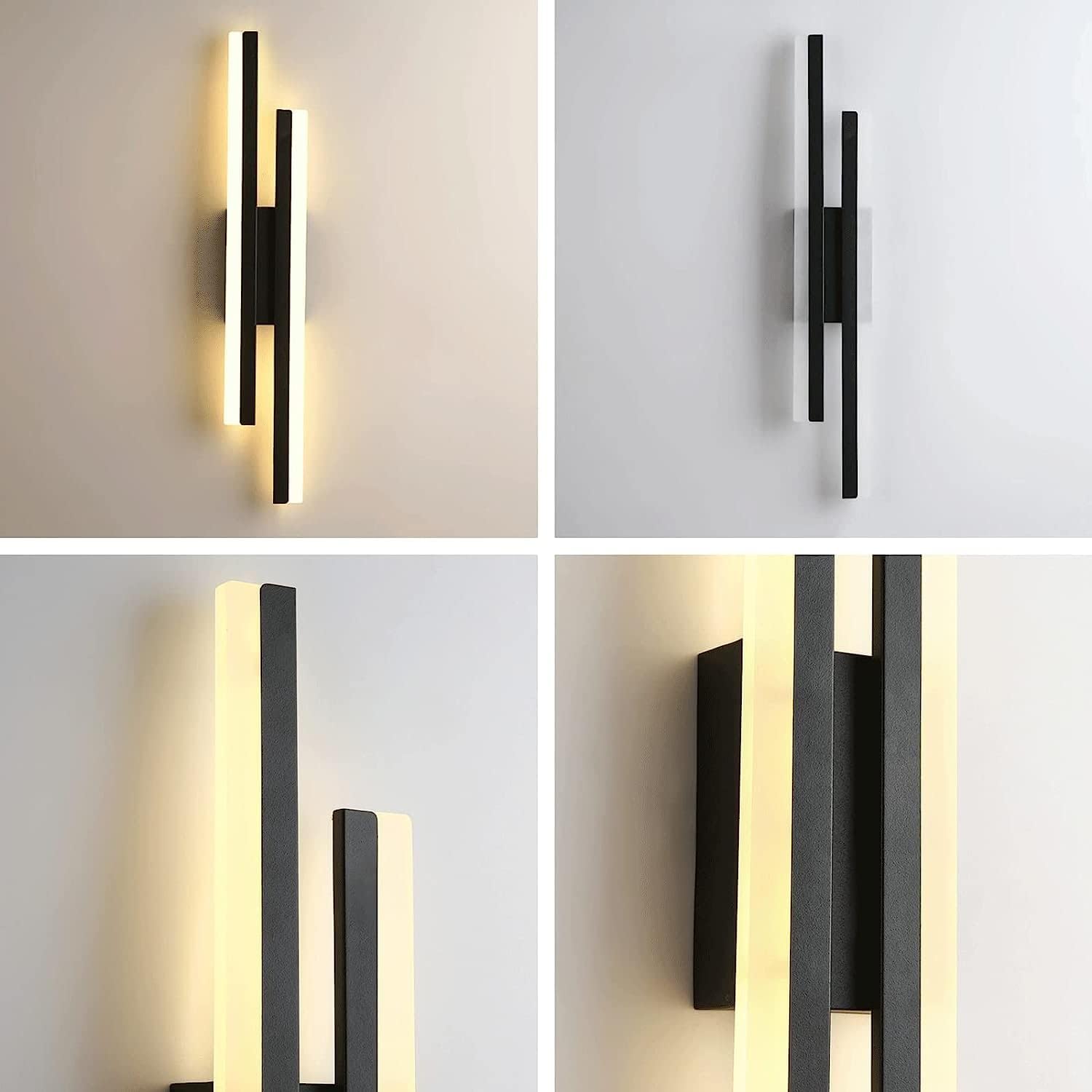 Creative Black Linear Metal Wall Light